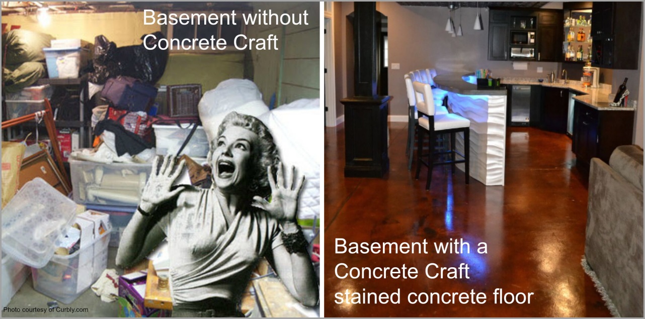 Your Basement Before and After Concrete Craft