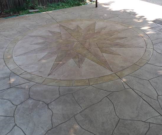 Stamped Rose Medallion Patio