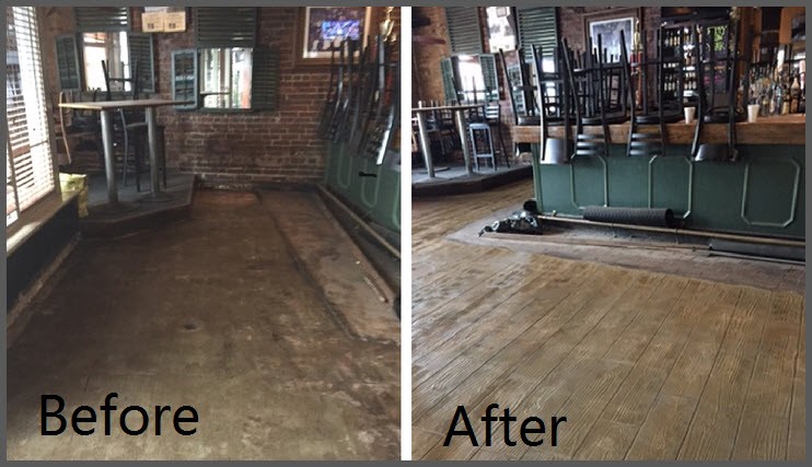 CC commercial bar floor before and after 3