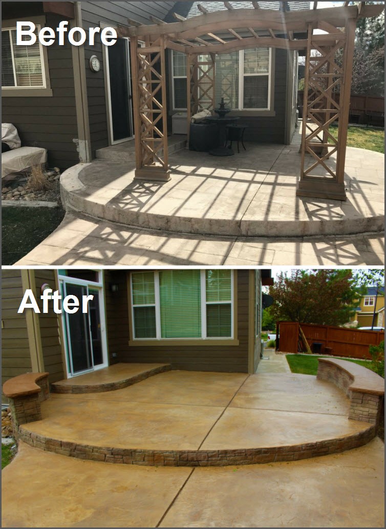 CC patio area before and after 