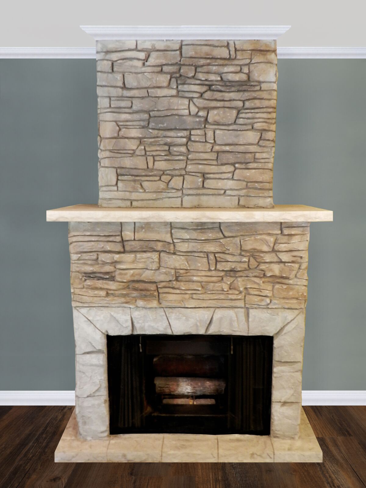 Faux Stone Fireplace