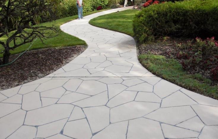 Flagstone Stamped Pathway
