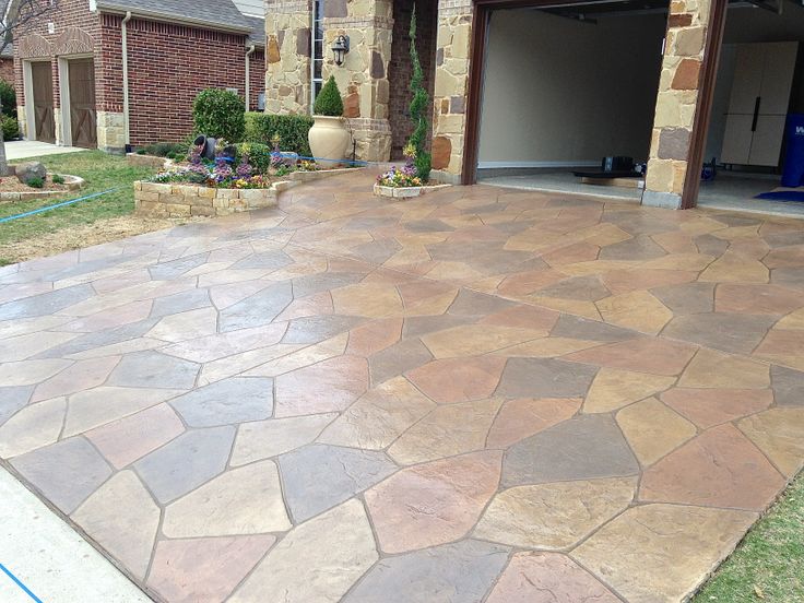 MasterPro Stamp Flagstone Stamped Concrete Driveway-1 MasterPro Stamp Flagstone Stamped Concrete Driveway-1