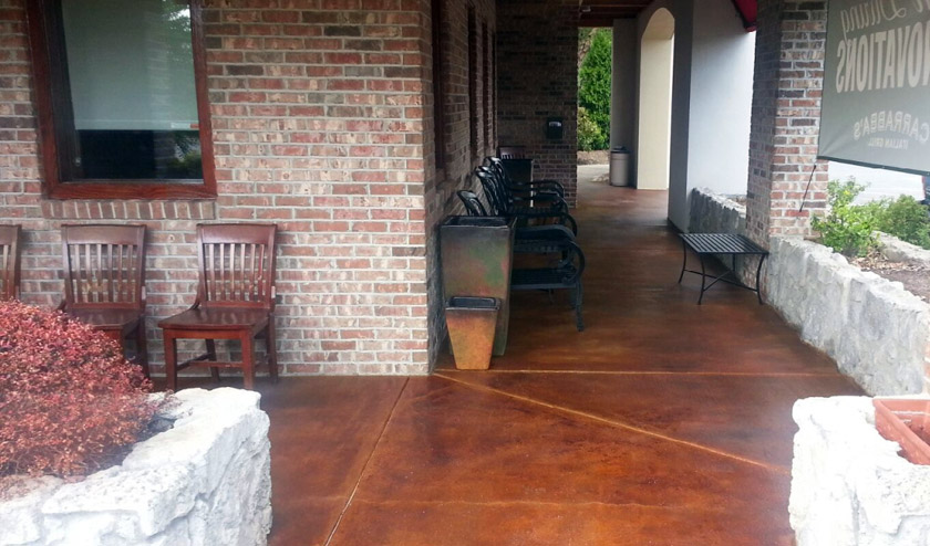 Outdoor Patio With Stained Concrete