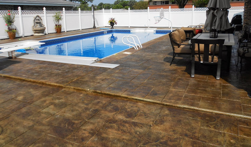 Stained Pool Deck and Patio