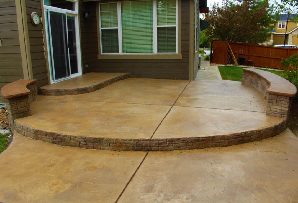 stained concrete patio dark brown