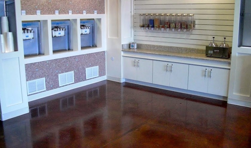 Stained Concrete Floors for Yogurt Shops