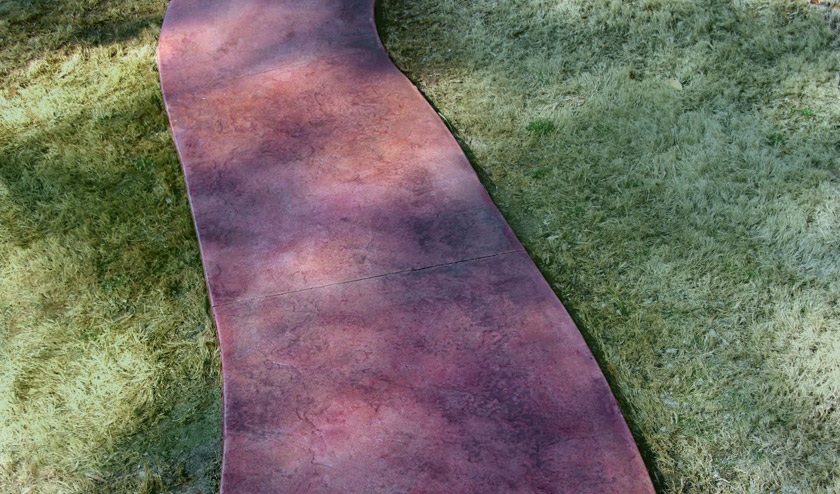Acid-Stained Walkway in Red Tones