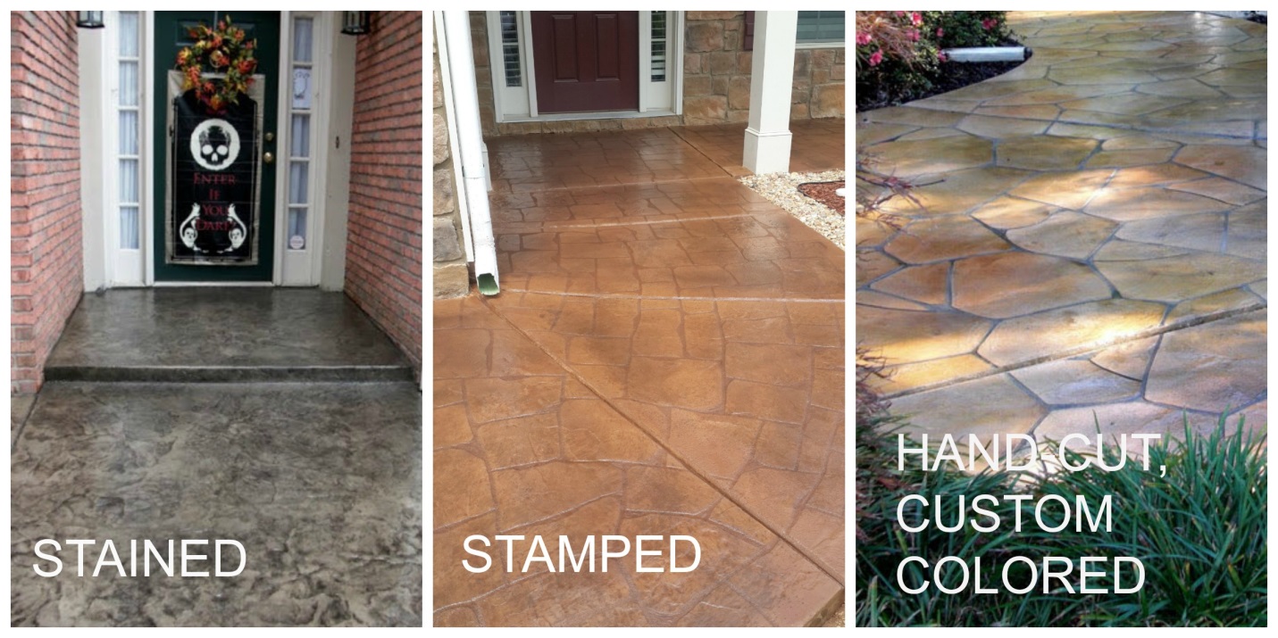 Stamped and Stained Custom Concrete Entryways