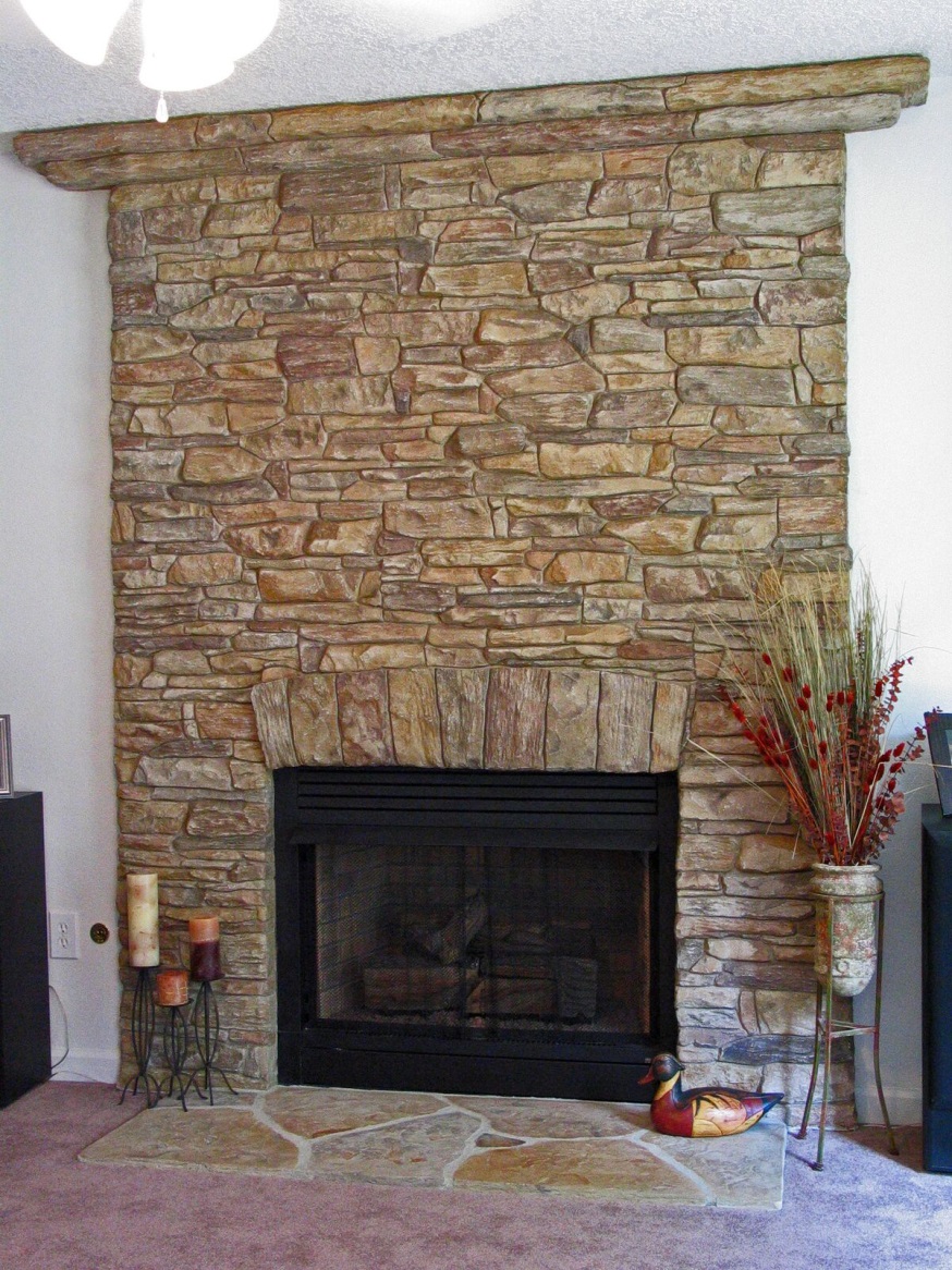 Vertical Concrete Fireplace