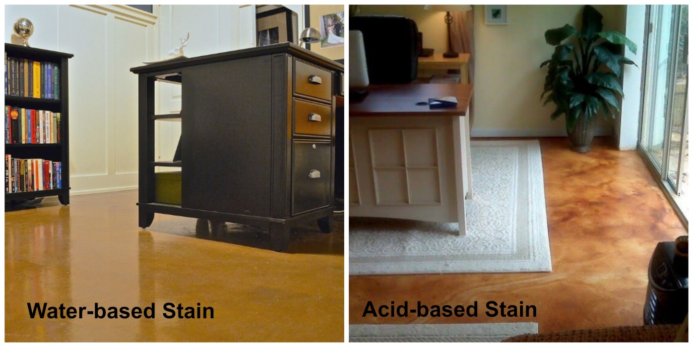 Water Based Stain vs Acid Based Stain Interior Floors
