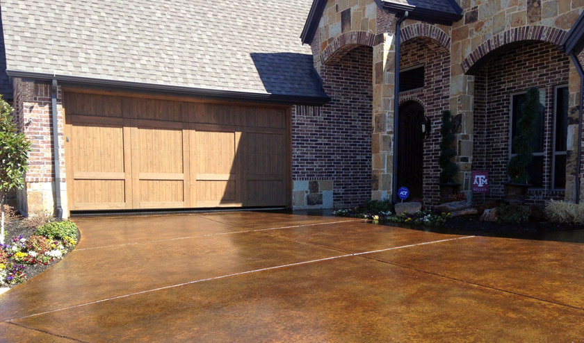 Stained-Driveway-brick-house-Brown