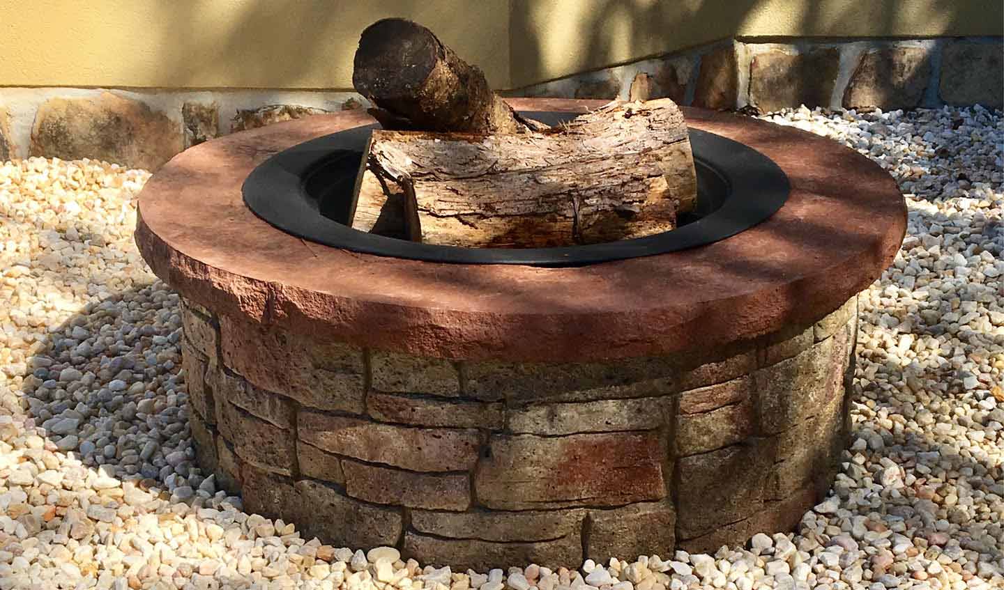 Stamped Concrete Seat Walls and Fire Pits | Concrete Craft